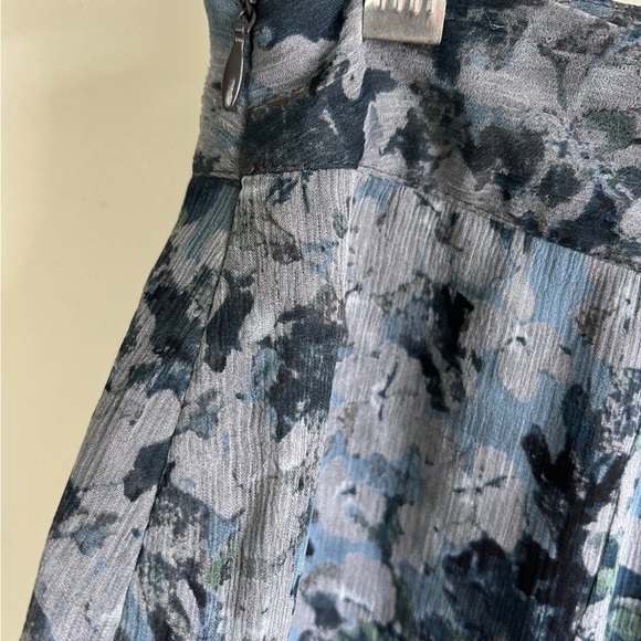 VTG Charter Club 12P 100% Silk Blue Floral Midi Skirt Flutter Hem Fairy Y2K 90s - Picture 8 of 13